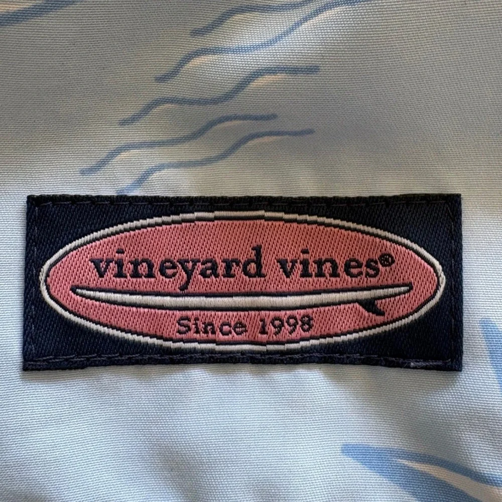 Vtg Vineyard Vines Chappy Swim Trunks L Nautical Compass Sailboat Lt Blue Preppy